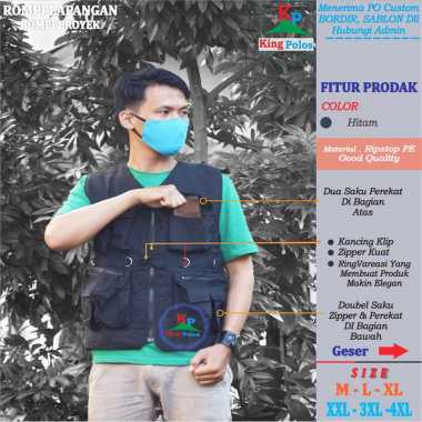 HalaQoh | ROMPI PROYEK OUTDOOR | VEST SAFETY FIRST | ROMPI SOSIAL | VEST GOJEK/GRAB | ROMPI Hitam M