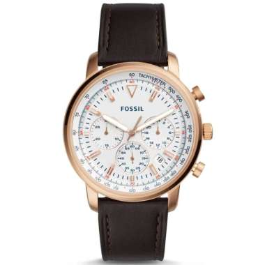 FOSSIL Goodwyn FS-5415 Chronograph Original Jam Tangan Pria Brown Rosegold