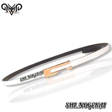 SHI_NOGEKAI IKAT PINGGANG WANITA KULIT PU ALA KOREA DRES WANITA C 004 Putih