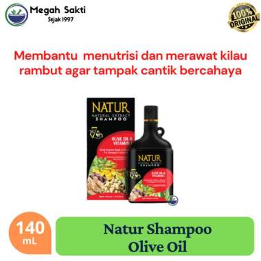 Natur Shampoo Olive Oil & Vitamin-E 140 mL - Nutrisi Kilau Rambut