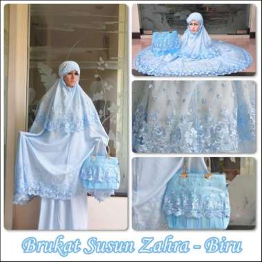 MUKENA EXCLUSIVE/MAHAR/TERLARIS SUSUN ZAHRA BIRU