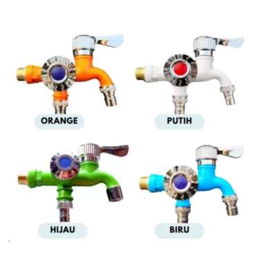 Keran Cabang Shower ABS Kran Air Double Plastik Kamar Mandi Toilet WC 1/2 Inc Termurah PUTIH