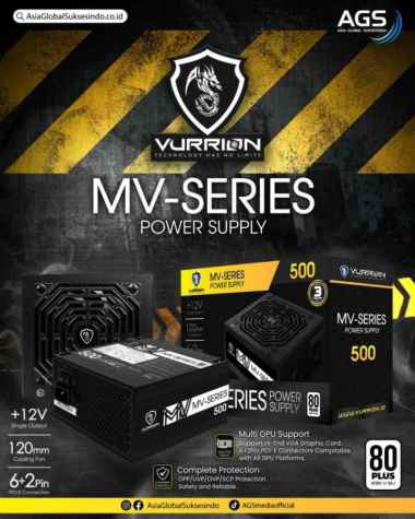 POWER SUPPLY/PSU VURRION MV500 MV-SERIES 500 WATT 80+