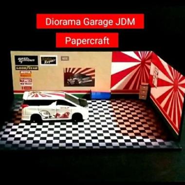 Papercraft Diorama Garasi JDM Maket Diecast Hotwheels Tomica Dll