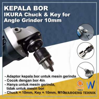 Kepala Bor untuk Mesin Gerinda M10 Chuck and Key 10mm for Angle Grinder M10