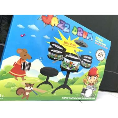 OEM Mainan Anak Jazz Drum / Set Drum / Alat Musik Drum Mini + Kursi