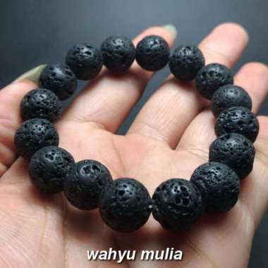 Gelang Batu Meteor Satam Belitung Asli (kode:856) Hitam