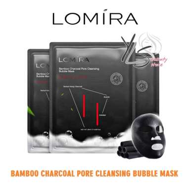 LOMIRA BAMBOO CHARCOAL PORE CLEANSING BUBBLE MASK - TERDAFTAR BPOM - MASKER WAJAH LOMIRA - MASKER MU