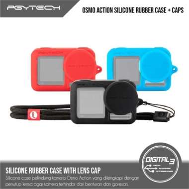 PGYTECH DJI Osmo Action Silicone Case + Lens Cap Silikon Casing Hitam