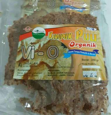 Vi-o Kerupuk Puli Beras Merah Organik 250 gram Non MSG, Pengawet, Pemutih dan Borax