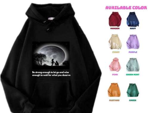 Hoodie Wanita Dewasa Anime Wanita BerHijab L Hitam