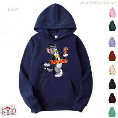 Sweater Hoodie Jumper Anak Laki Laki Perempuan Tom & Jerry Hudi Unisex Usia 5 15 Tahun 9-10 tahun Bi