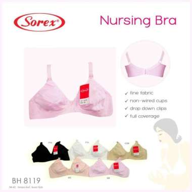 Sorex Bra Menyusui Polos - Kain Katun Halus - BH Sorex-8119 Multicolor 36