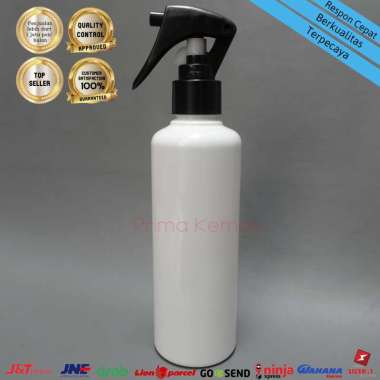 Botol Trigger Spray 250 ml - botol kosmetik 250 ml - botol skincare Pet 250 ml Putih Trigger Hitam