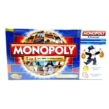 Mainan Monopoly 5 in 1(Monopoly, Halma, Catur, Ludo, Ular Tangga)
