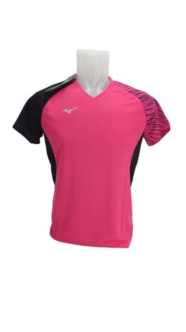 Mizuno Apparel 8701 Woman's Jersey Badminton – Pink/Black M Pink/Black