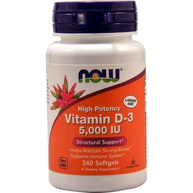 Now Vitamin d-3 5000iu 240 softgels