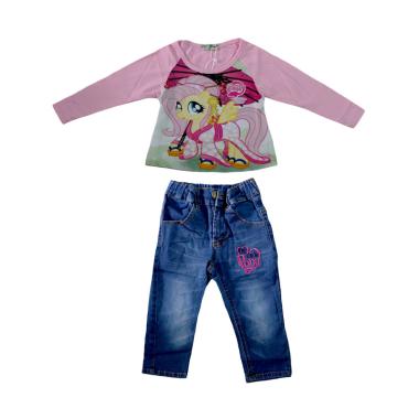 Lil Rose Pony Pink A Baju Setelan Anak - Pink