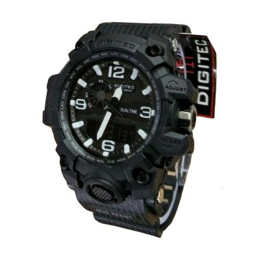 Digitec DG 2093 Dual Time Jam Tangan Pria - Hitam White