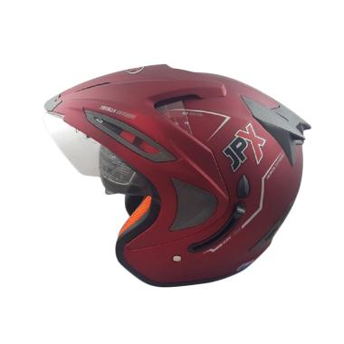 JPX Supreme Solid Helm Half Face - Red Scarlet Doff