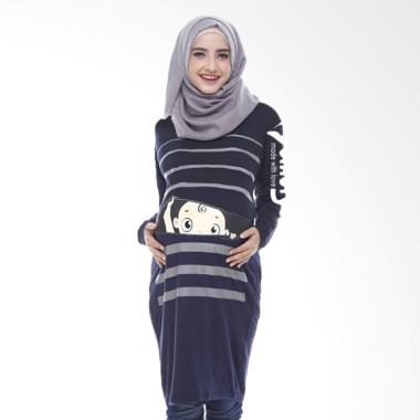 Momoty Baju Hamil Midi dress hamil BP1 - Navy