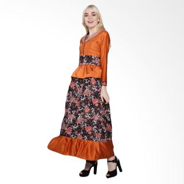 Jogja Batik Azizah Gamis Batik - Hitam Orange
