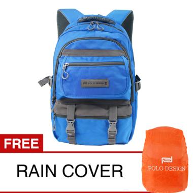 Polo Design Rain Cover Backpack Tas Pria QH 95001G - Blue