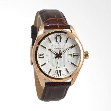 Aigner Imola Jam Tangan Pria - Brown Rose Gold A24145A