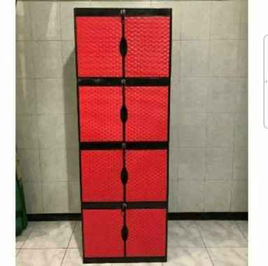 Lemari Plastik Rotan 4 Susun Aquose / Lemari Pakaian Plastik Jumbo multi warna