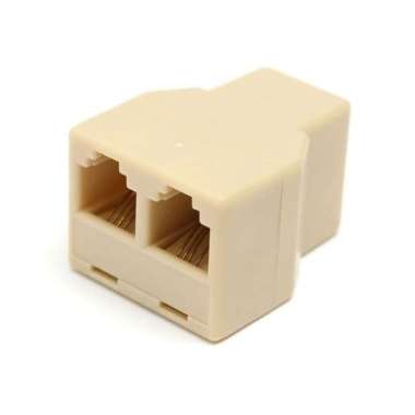 Connector LAN Splitter Barel RJ45 Cream