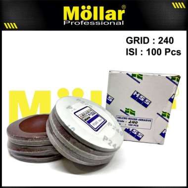 HSS Amplas Velcro Grit 240 Amplas Bulat Tempel Mesin Gerinda - 100 pcs