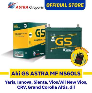 Aki Mobil GS ASTRA MF NS60LS Honda CRV, City, Toyota New Vios, Yaris, Innova, dll