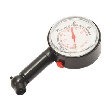 Alat Ukur Tekanan Angin Tekanan Udara Ban Mobil Bulat Hitam [50 psi]