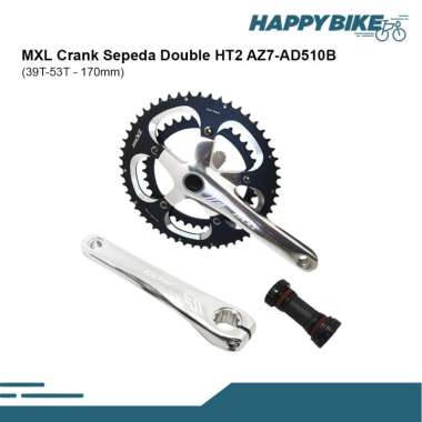 MXL Crank Sepeda HT2 DOBLE 39-53T Silver
