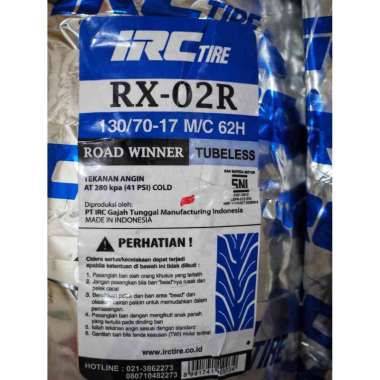 Ban Motor CBR250 / NINJA250 / R25 IRC RX-02R 130/70 ring 17 Tubeless