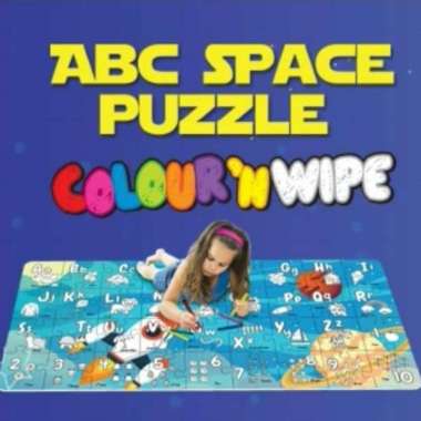 Evamats Unimats Mewarnai Coloring ABC Space Puzzle - Colour 'N Wipe - 36 lembar [60 x 120 cm]