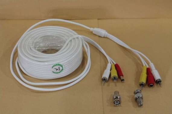Kabel CCTV Video+ Audio+Power, 20 Meter ( BNC / RCA ) Putih