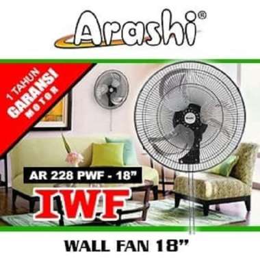 ARASHI Wallfan Kipas Angin Dinding Besi Metal 18 Inchi Arashi Ada Remote Putih