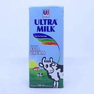 Promo Harga Ultra Milk Susu UHT Full Cream 250 ml - Blibli