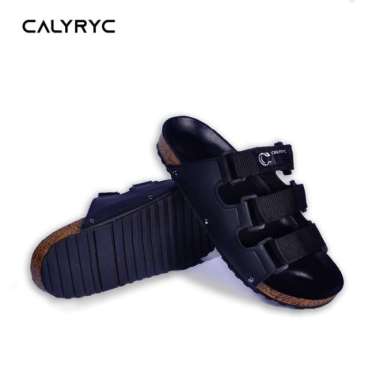 Sandal Casual Pria Original Local Brand Synthetic Webbing Terbaru 2021 38 Hitam
