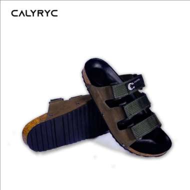 Sandal Casual Pria Original Local Brand Synthetic Webbing Terbaru 2021 40 Olive