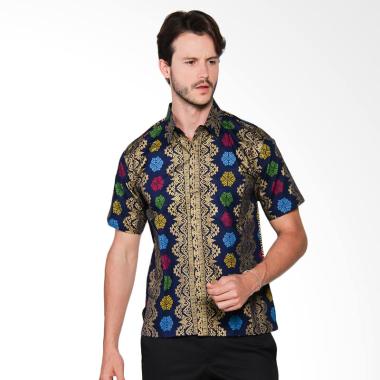 AWANA Modern Slim Fit Dewata Kemeja Batik Pria - Biru