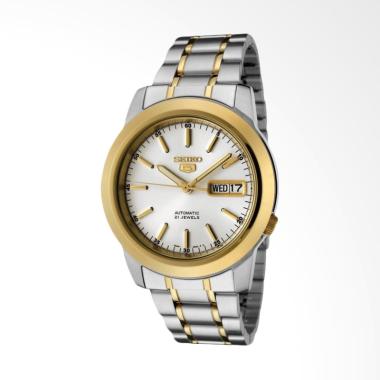 Seiko 5 Two Tone Stainless Steel Watch Jam Tangan Pria [SNKE54K1] Silver