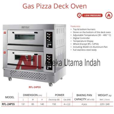 GETRA RFL-24PSS Gas Pizza Deck Oven / Pemanggang Pizza Gas dan Listrik