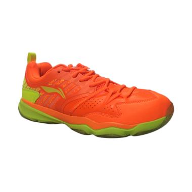 Li Ning Men Shoes Sepatu Badminton Pria - Orange [AYTM113-3]