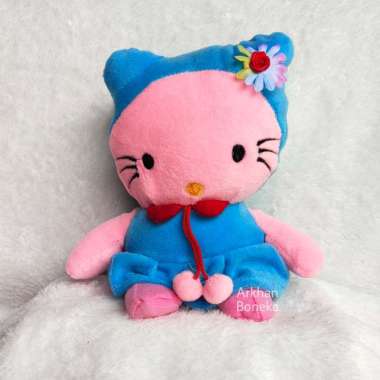 BONEKA HELLO KITTY COSTUM OUTFIT BIRU ORI