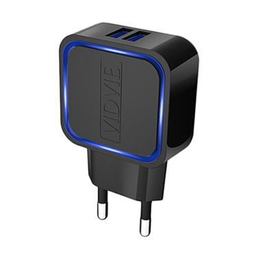 Vidvie PLE202 Adapter Charger for iPhone - Hitam [2 USB Port] Hitam