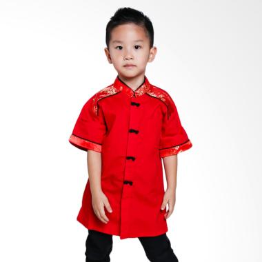 Versail Kids Kemeja Cheongsam Junio ... tasan Ank Laki-laki - Red