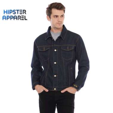Hipster Jaket Jeans Pria L BIRU DONGKER