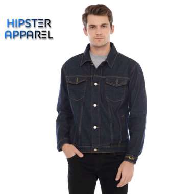 Hipster Jaket Jeans Pria XL Biru Aqua